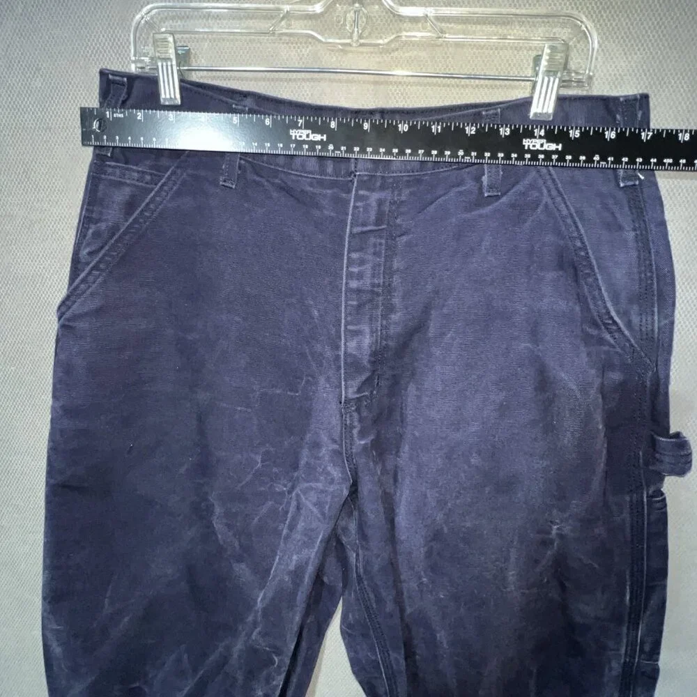 CARHARTT FLAME RESISTANT Men's Pants Canvas Carpenter Pants FRB229DNY 34X34 - Picture 10 of 11